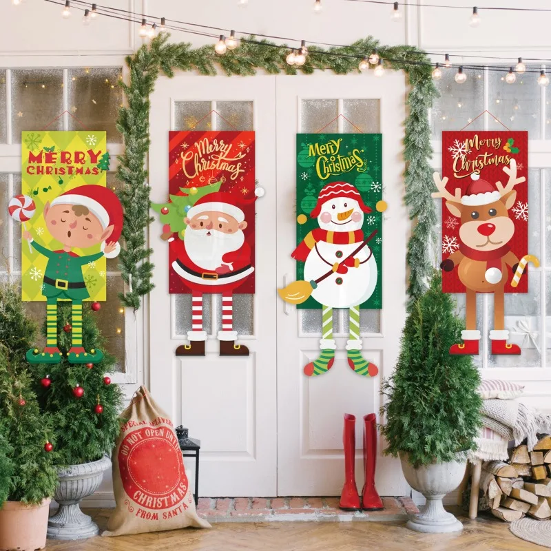

New Christmas Hanging Flag Decorations Shopping Mall Bar Decoration Props Atmosphere Hanging KTV Scene Cloth Hanging Flag