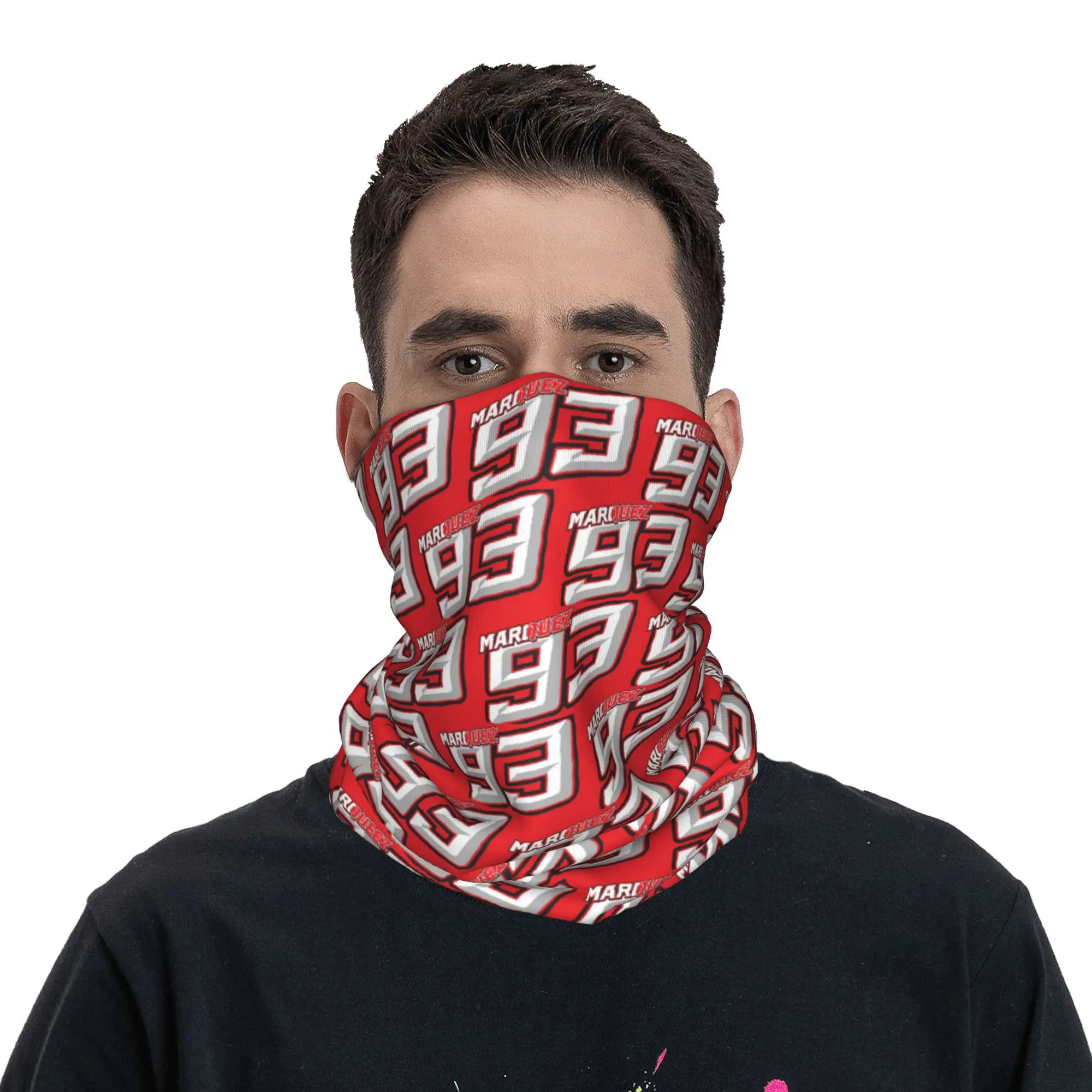 Motor-Marquezs Motors 93 Bandana Neck Warmer Men Women Winter Ski Tube Scarf Gaiter Face Cover