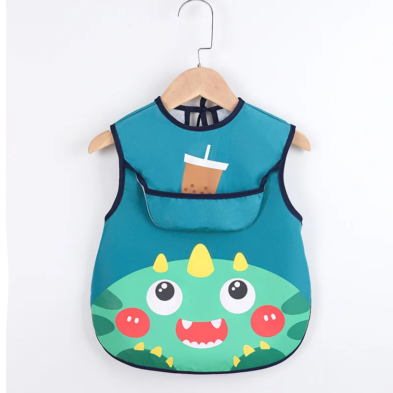 Sleeveless Bibs For Children Baby Kids Toddler Waterproof Long Sleeve Art Smock Feeding Bib Apron Fit 0-6 Years Dropshipping 4