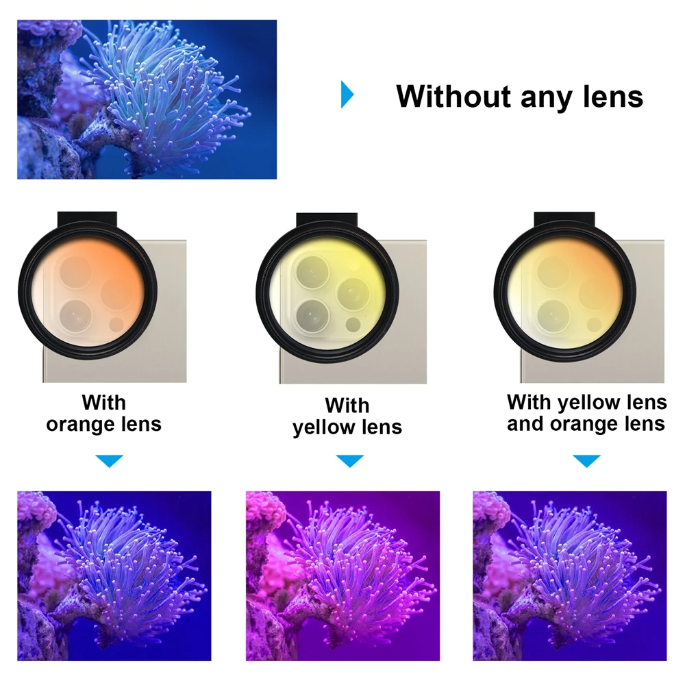 Aquarium Coral lenses 52mm Fish Tank Marine Salt water Sea Water Coral Reef Iphone Camera Filters Macro Aquatic Terrarium aquarium camera filters