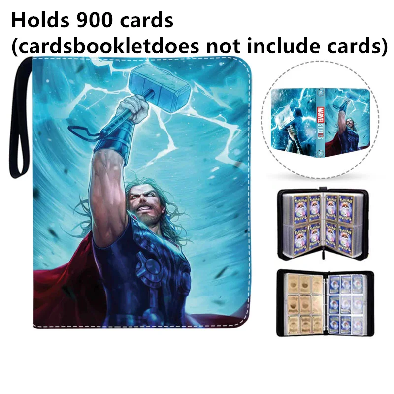 400pcs 900pcs Card Album Book Anime Marvel Spider Man Iron Man Thor Collection Card Zipper Game Cards Binder Holder kids Gift