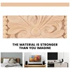 Natural Wood Appliques Square Flower Carving Decals Decorative Wooden Mouldings For Cabinet Door Furniture Decor Craft - Image 4