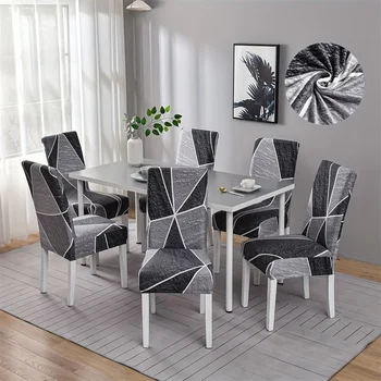Coprisedia stampato Coprisedile da cucina elastico Coprisedie in spandex elasticizzato per sala da pranzo Matrimonio Hotel Banchetto Lavabile 1pz 1