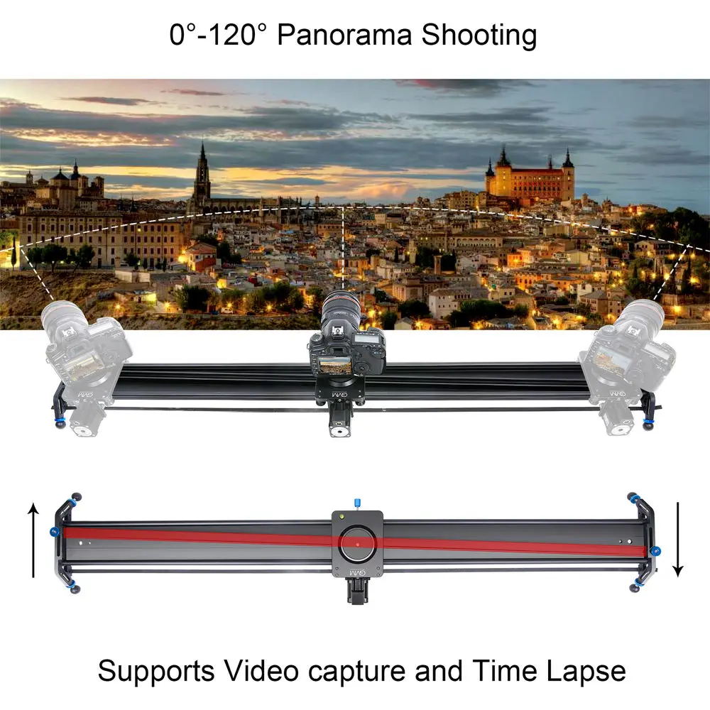 GVM 48" 120cm Professional Video Aluminum Alloy Motorized Camera Slider Track Dolly Video Stabilizer Rail GT-J120D