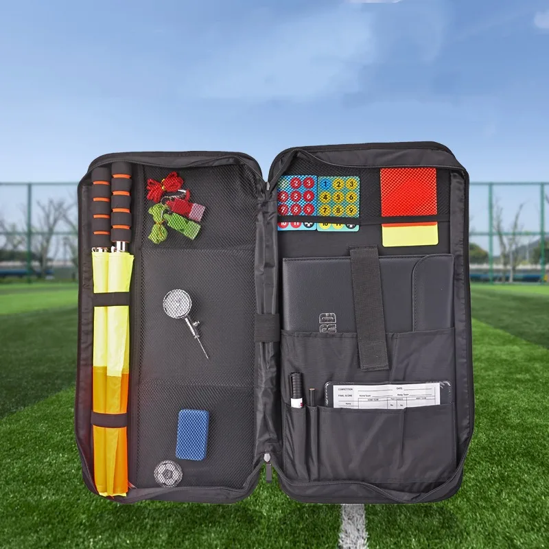 FootballRefereeBagBigSizeRefereeBagwithWhistleCardsCoin
