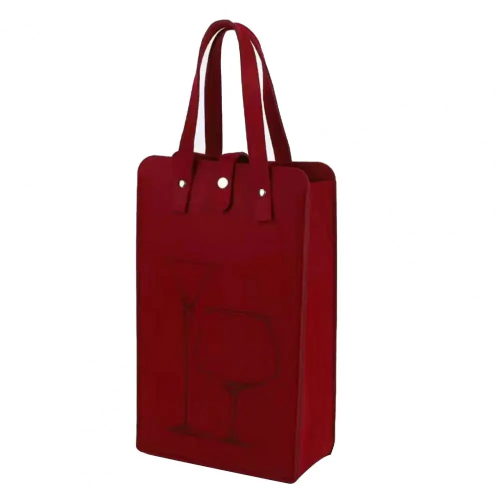 Bolsa para botellas de vino, botellas dobles, gran capacidad de carga, bolsa de fieltro para vino, bolso para embalaje de bebidas, bolsa de almacenamiento para envolver regalos, bolsa de mano para vino
