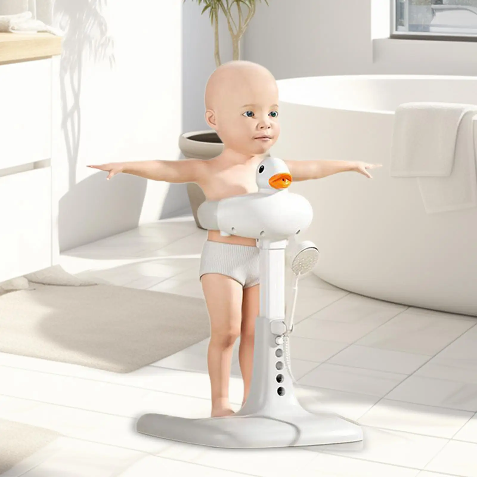 Baby Standing Bath Anti Slip Baby Bath Support Foldable Infant Stand Adjustable Shower For Newborn 0-6 Months Infants baby bath rack