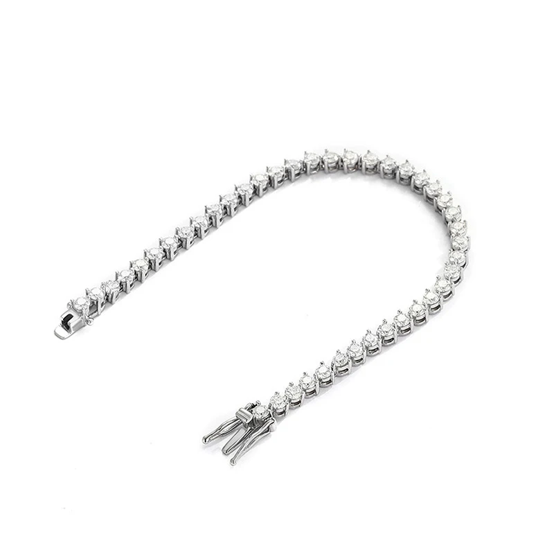 NeeTim 3mm Moissanite Tennis Bracelet for Women 3 Claws Full Diamond S925 Sterling Silver with GRA Plated White Gold Bracelets NeeTim 3mm Moissanite Tennis Bracelet for Women 3 Claws Full Diamond S925 Sterling Silver with GRA Plated White Gold Bracelets