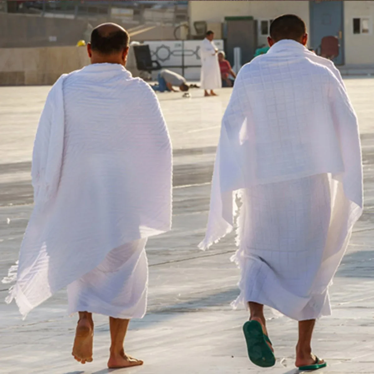 2pcs Mecca Shawl Muslim Arab Men Ihram Hajj Towel White
