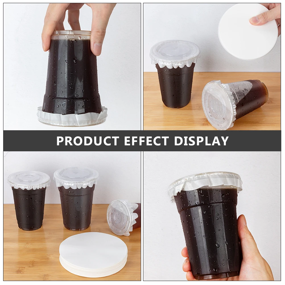 Leak proof paper coffee spill proof leak paper films 500pcs anti overflow beverage cup milk tea anti leakage film