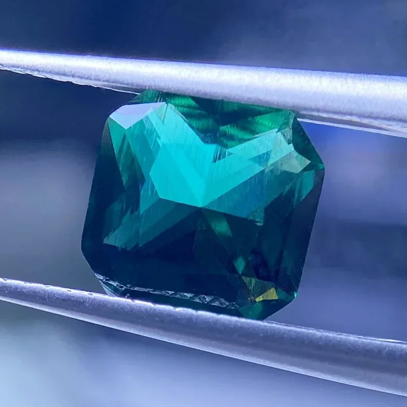 Lab Grown Zambian Emeralds Hydrothermal Hand Cutting Square No Corners with Cracks Inclusions Inside Selectable AGL Certificate