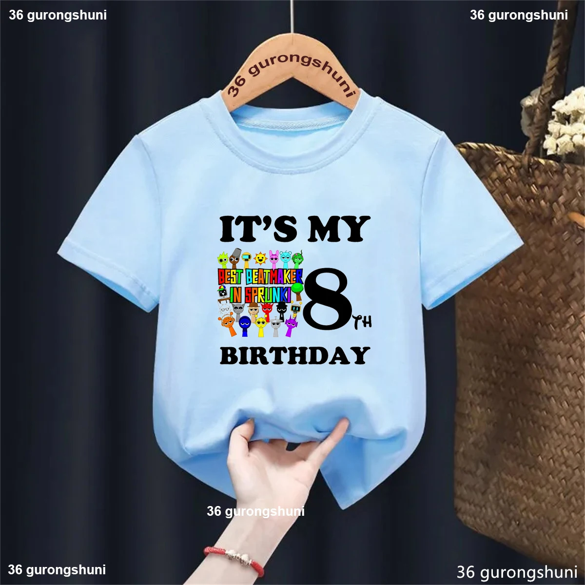 Funny 'It'S My 4rd Birthday' Boys T-Shirt Kids Fashion Cartoon New Game Sprunki Tshirt Birthday Gift Party Costume Top For Boys 2