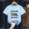 Funny 'It'S My 4rd Birthday' Boys T-Shirt Kids Fashion Cartoon New Game Sprunki Tshirt Birthday Gift Party Costume Top For Boys 2