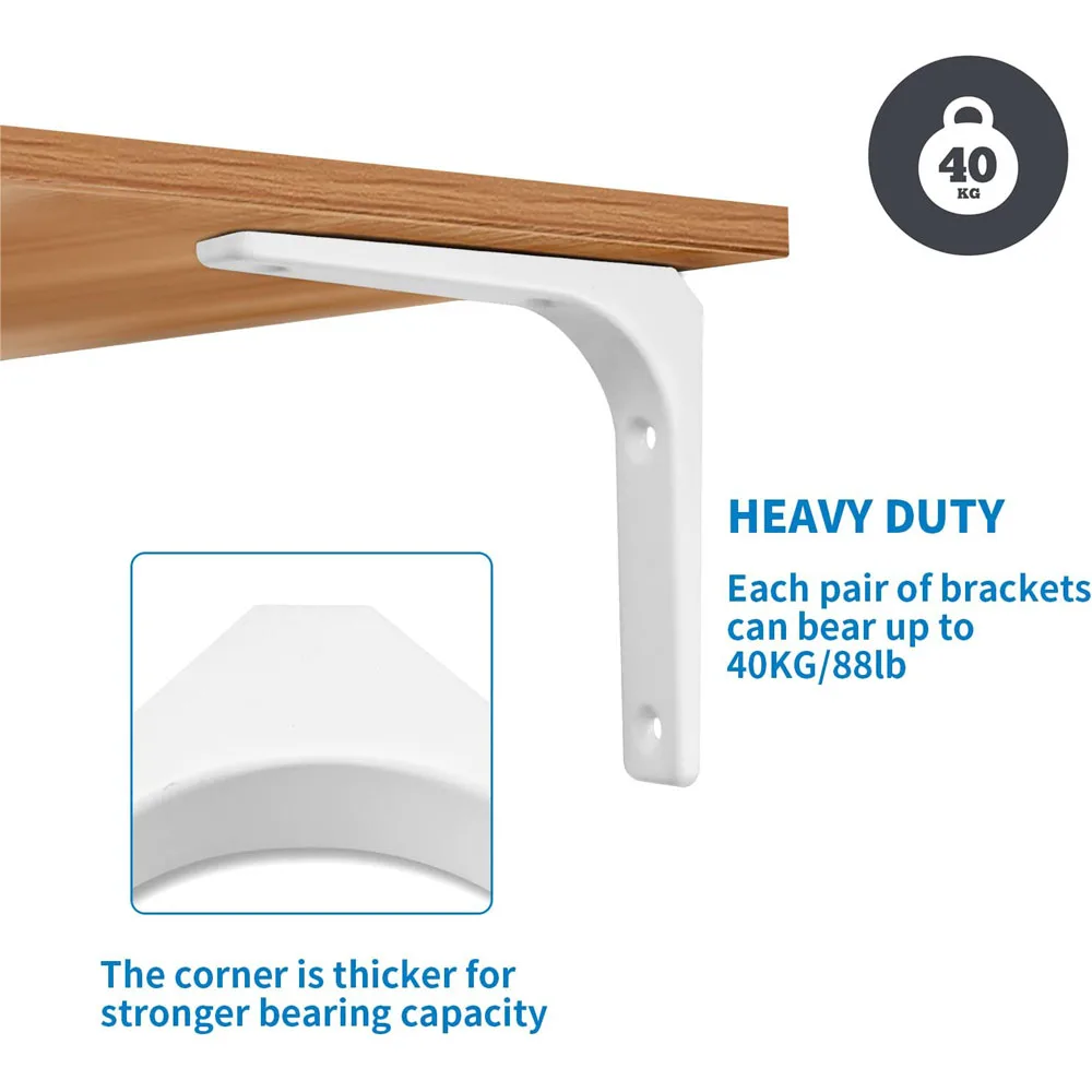 

2PcsStainless steel triangular bracket Capable of bearing weight Good quality Durable and sturdy kitchen 3/4/5/6/8/10/12/16 inch