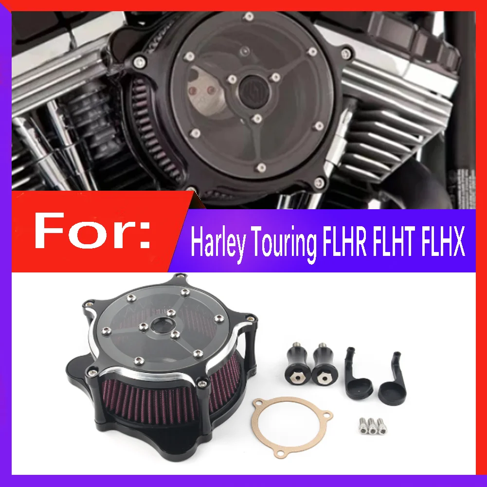 

Motorcycle Turbine Air Cleaner Intake Filter System Kit For Harley For Harley Electra Glide FLHR FLHT FLHX FLHTC Standard FLTR