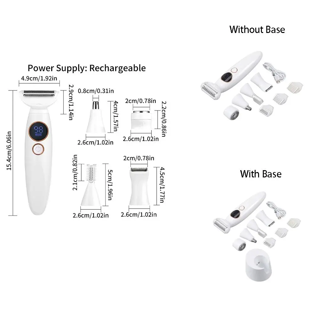Multi-Functional 5 in 1 Hair Removal Instrument Washable Portable Women Shaver Electric Electric Epilator Private Area