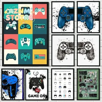Stampa su Tela di Controller per Videogiochi, Poster Moderno di Console Portatile, Decorazione per Camera da Gioco