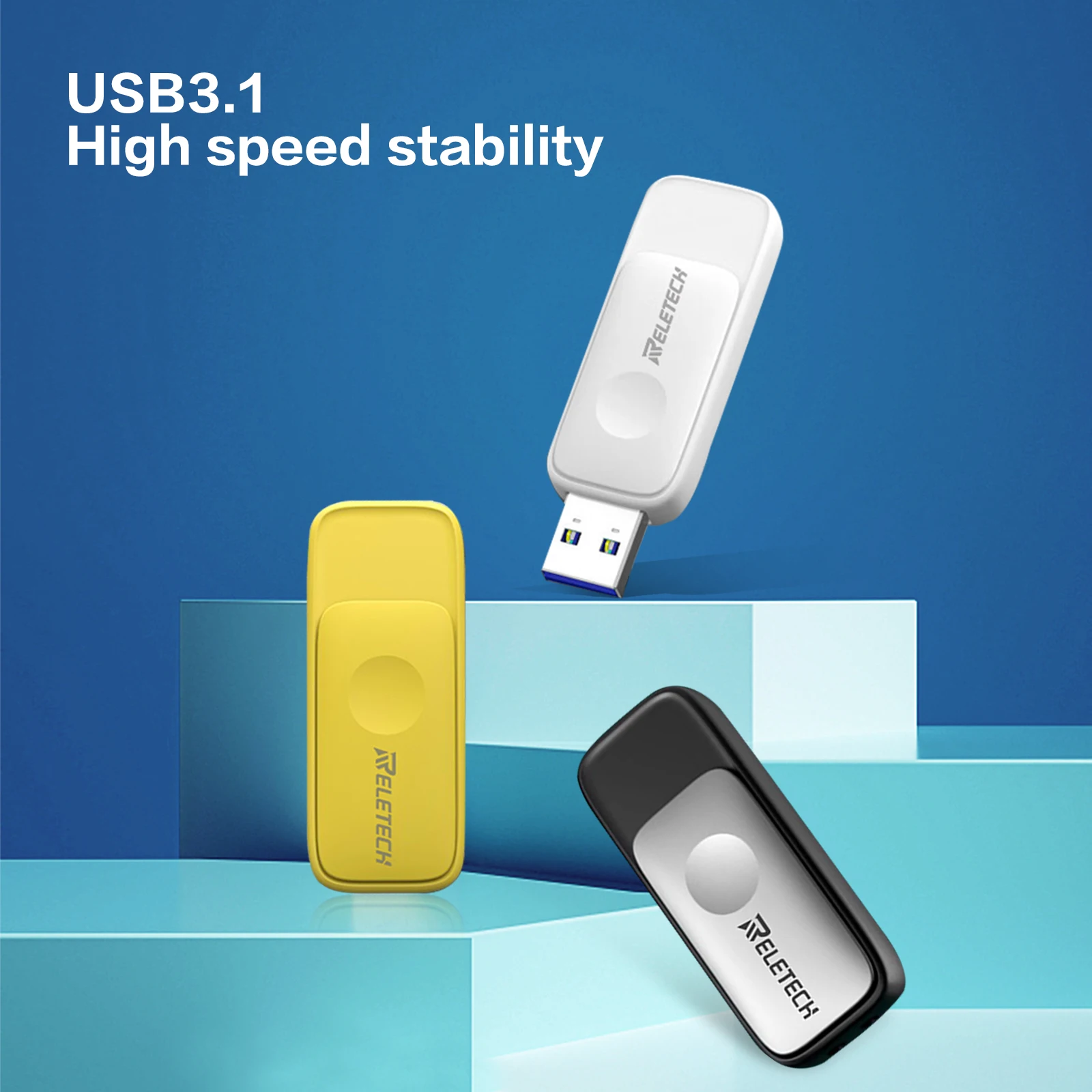 

Reletech Z2 Portable Solid State Drive 32gb 64gb 128gb USB3.1 Gen1x1 FLASH DRIVE Push-Pull Design
