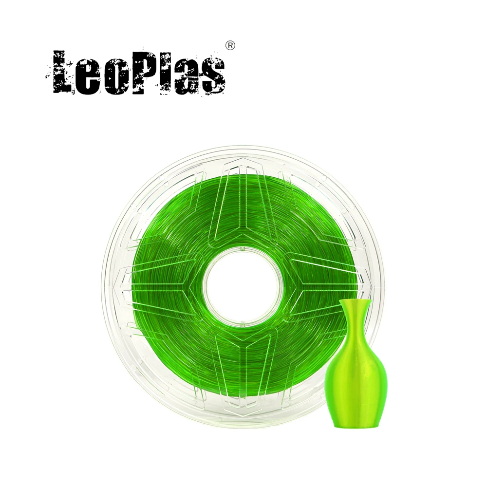 

LeoPlas Clear Green TPU Filament Transparent Flexible 1.75mm 1kg 95A Shore Hardness For 3D Printer Consumables Printing Supplies