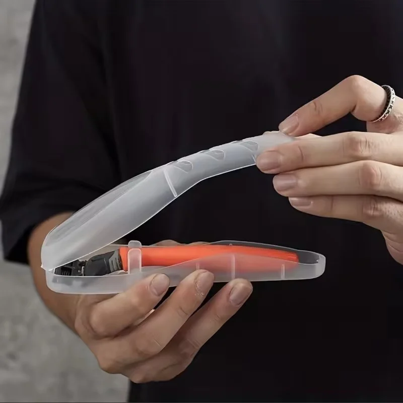 Clear Portable Travel Razor Protector Case - Shaver Holder and Storage Box