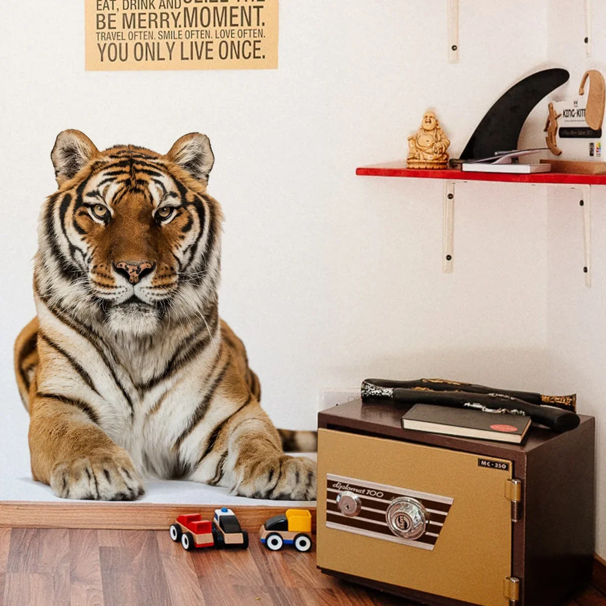 Tiger Animal Wall Murals Wallpaper Sticker Kids Bedroom Decoration Living Room Home Decor Removable Decovative Nursery Decal Art wall stickers wall sticker