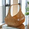 Handwoven Bread Basket and Fruit Tray in Natural Rattan, Rustic Style Basket for Serving Bread and Fruits 1