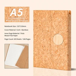 Eco - Friendly Cork Magnetic Journal - Custom A5 Soft Cover Notebook and Portable Business Planner (A 1PC)