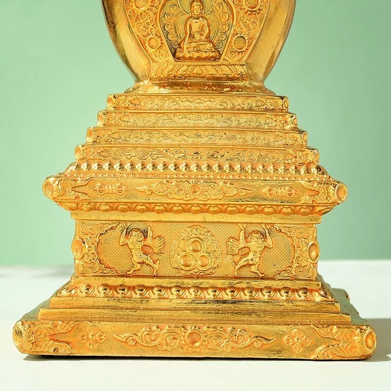 仏像銅の仏塔、彫刻仏教ネパールタワー、金メッキ手工芸品仏教アイテム