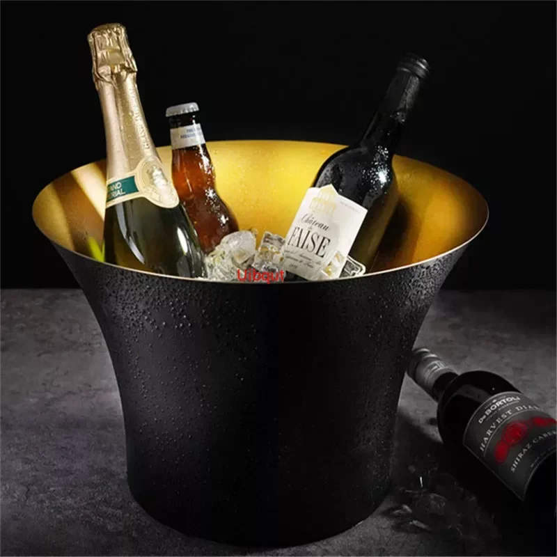 304 stainless steel Deer Head ear GOLD SILVER big ICE BUCKET BOWL CHAMPAGNE Large champagne bar bucket beer bucket basin