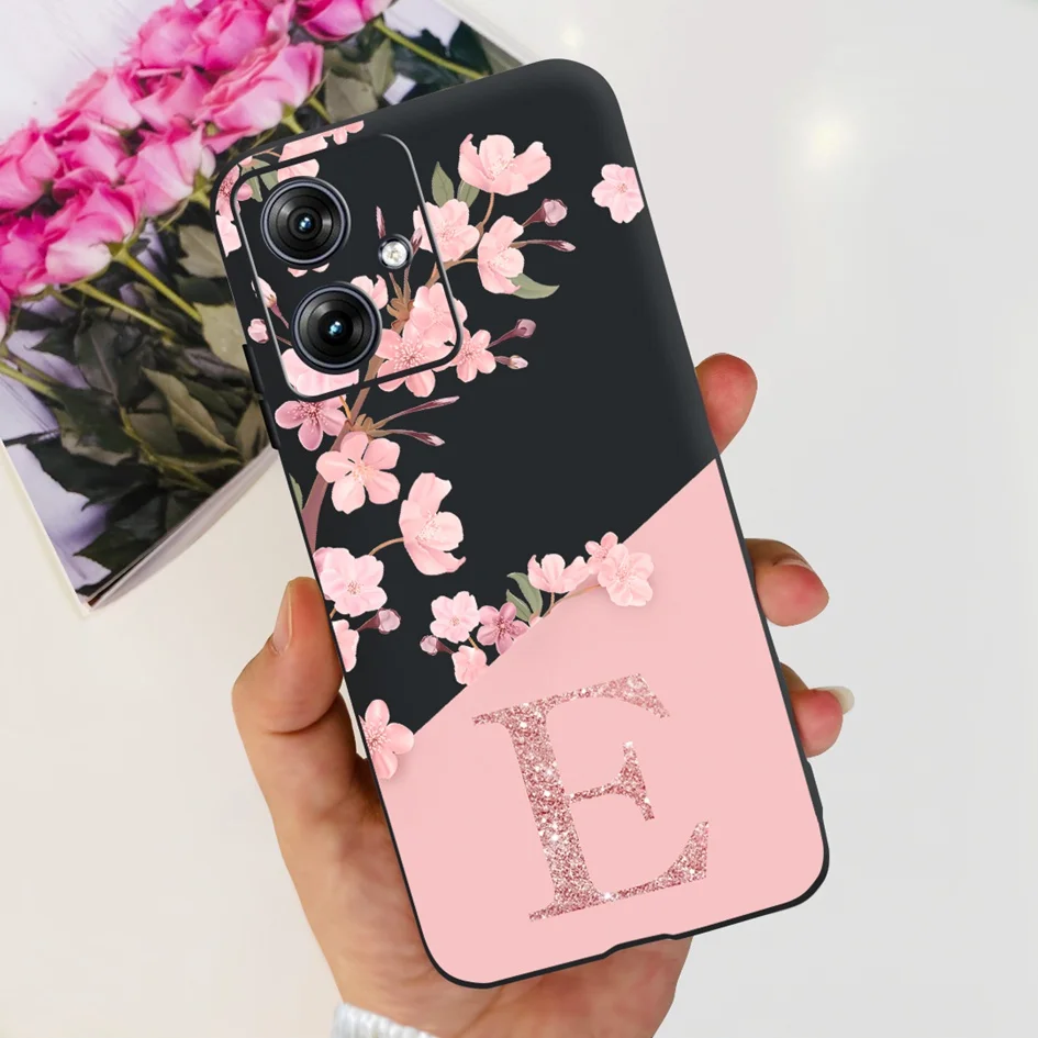 Stylish Flower Letters Soft Couple Phone Cover with Bumper