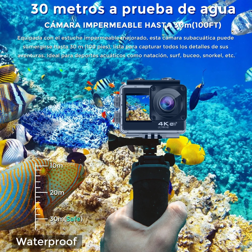 Cámara de Acción Sony Lens, pantalla Dual LCD EIS de 2,0 pulgadas, 4K, 60FPS, 24MP, grabación de vídeo, resistente al _ AliExpress Mobile