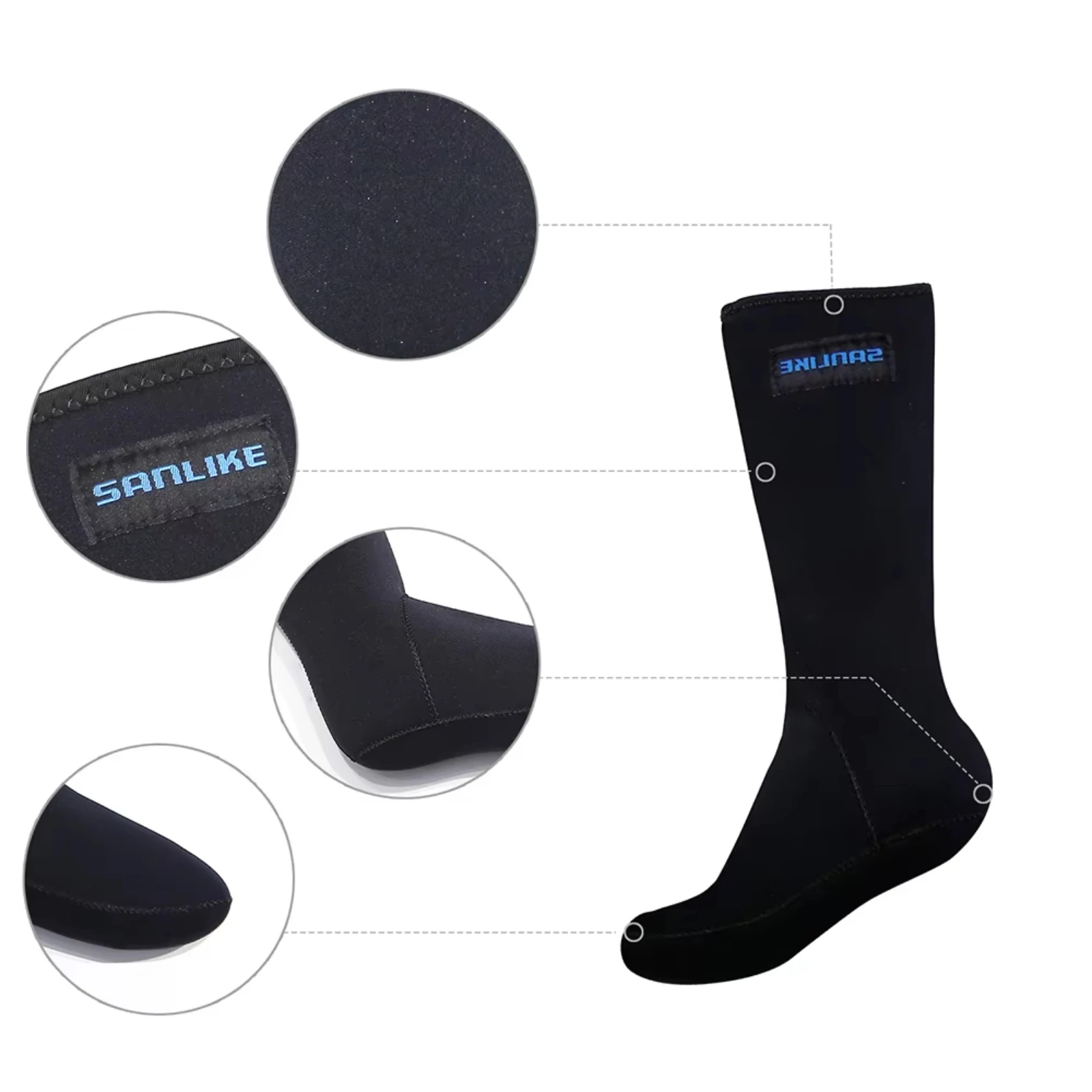 SANLIKE Black Incomplete Waterproof Socks Ventilation Neoprene Socks Boots For Diving Skiing Surfing Fishing Tool Accessories