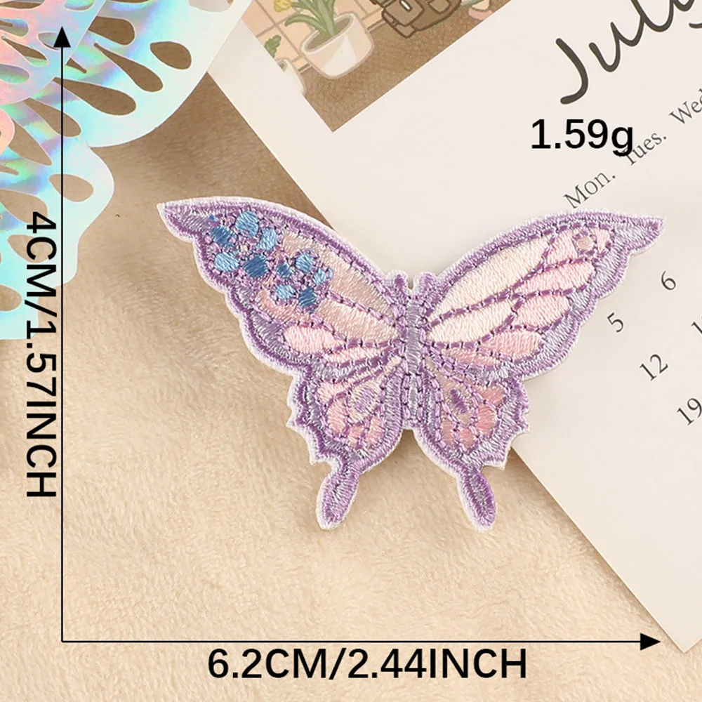 Vibrant Butterfly Self-Adhesive Embroidery Patches for Creative DIY Projects