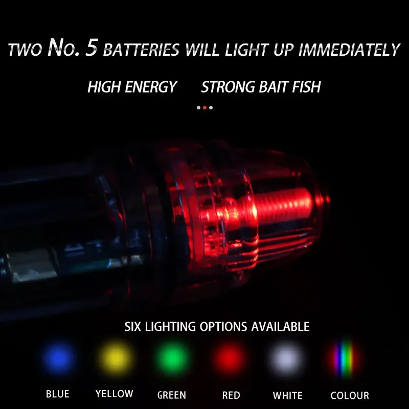 Luce Da Pesca Subacquea LED 3 Pezzi – Attrattiva Per Pesca Notturna, Cambio Colore, Illuminazione 360°, Con Batterie AG13 Incluse - 5