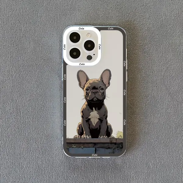 Dog Sea Wave Clear Transparent Phone Case Cover