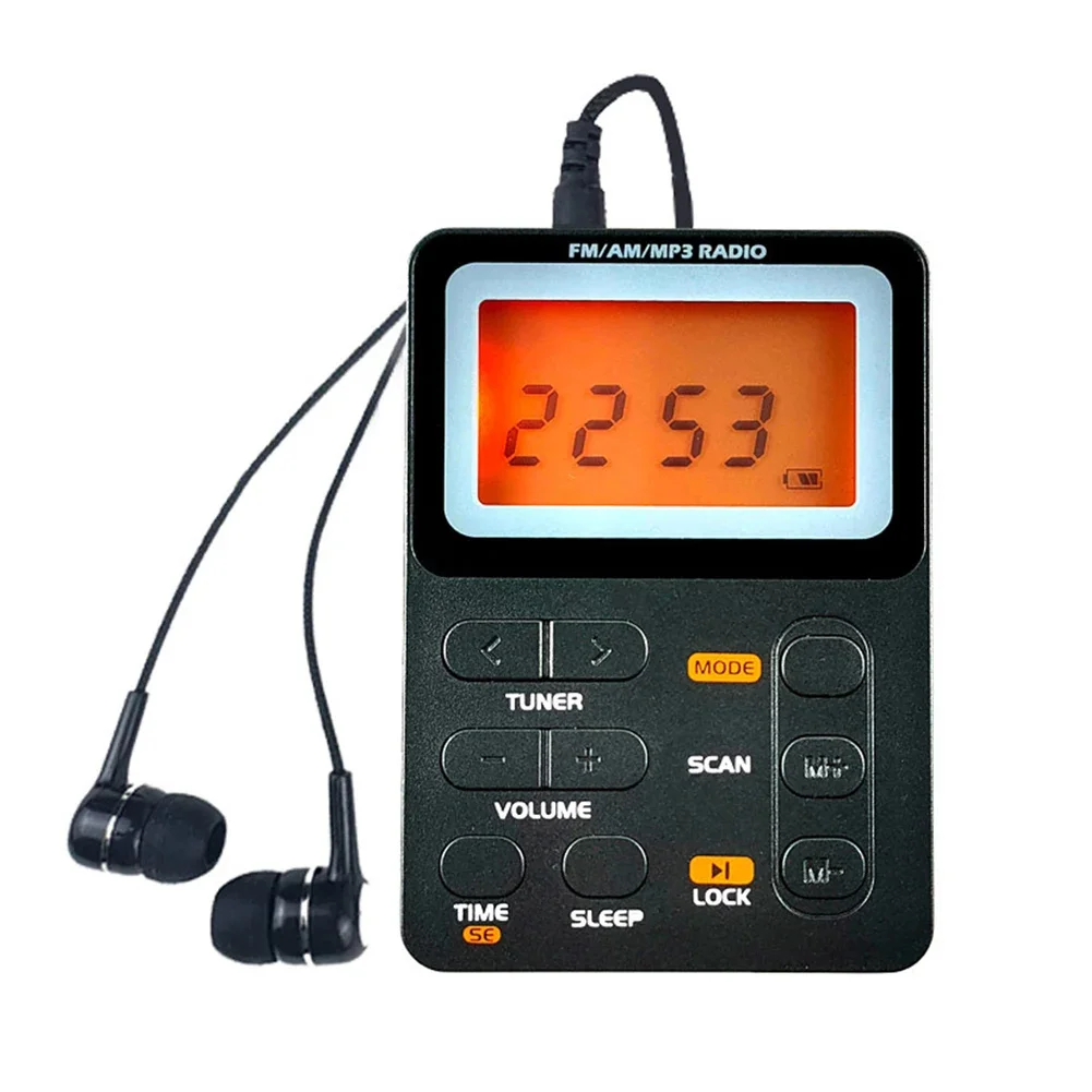 Sh-01 Radio Ricaricabile Eccellente Ricezione Radio Tascabile Am Fm Lettore Mp3 Sveglia Visualizzazione Dell'Ora Per La Corsa Senior A Piedi