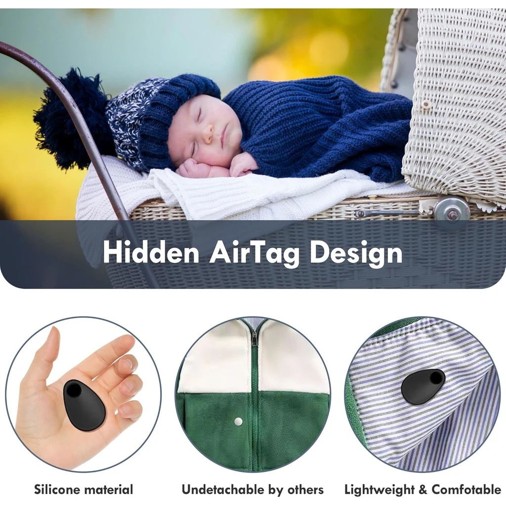 Silicone Anti-Removal Airtag Holder - Secure, Hidden Design for Kids, Pets, and Luggage