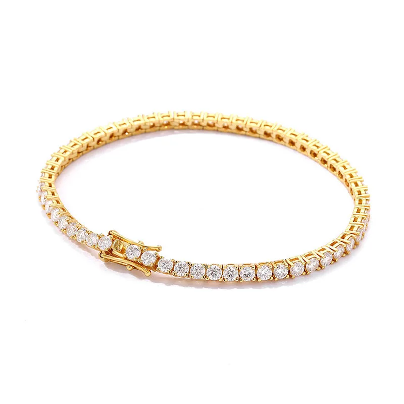 

JECIRCON Single 0.1ct Moissanite Bracelet Tennis Chain for Women 925 Sterling Silver Simple Full Diamond Exquisite Hand Jewelry