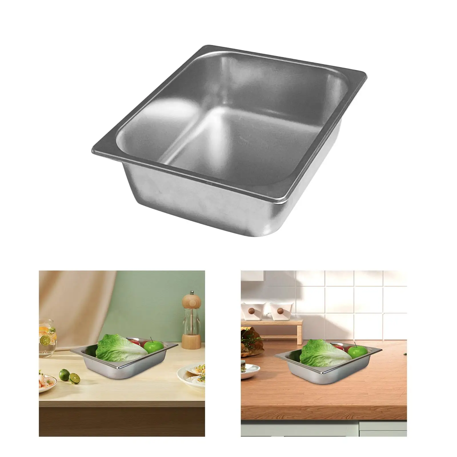 Stainless Steel Food Pan Non Stick Easy to Clean Serving Tray for Eid Celebration