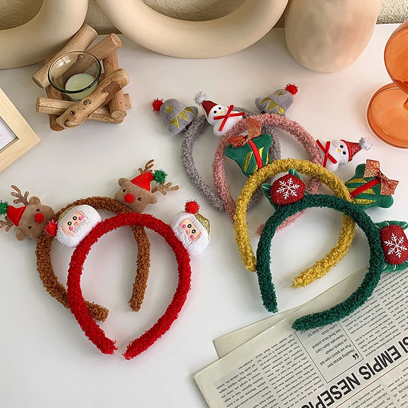 

Christmas Hairband Snowman Cute Kids Headbands Christmas Tree Snowflake Hairband Antler Lights Glitter Headwear Christmas Gifts