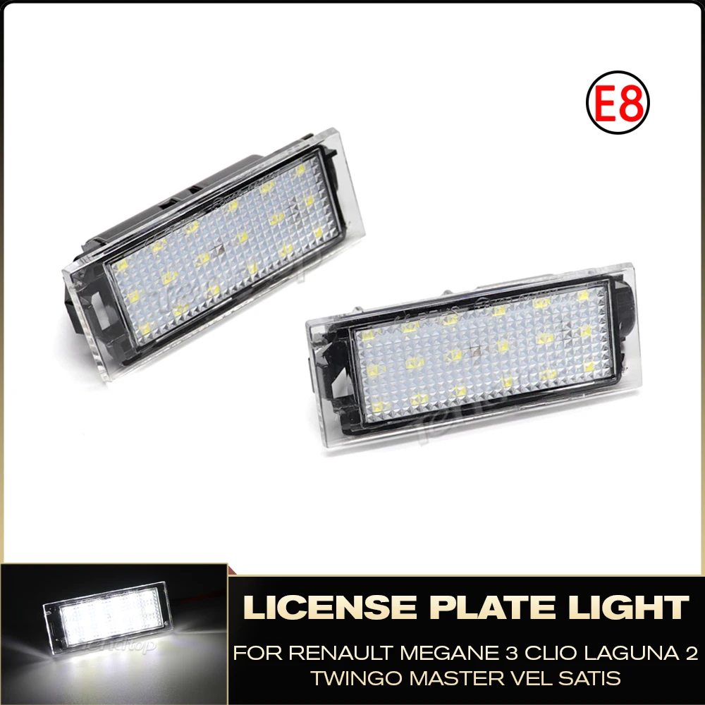 

2Pcs Canbus Car LED Number License Plate Light For Renault Megane 3 Clio Laguna 2 Megane 3 Twingo Master Vel Satis No error 12V