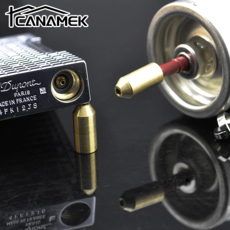 3 Pezzi Riutilizzabile Ottone Rame Ugello Ricarica Adattatore Gas Butano Testa Gonfiabile Per Dupont Ligne 2/Gatsby Gas Lighter Riempimento Gas