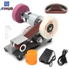 110/220V Mini Electric Belt Sander DIY Polishing Grinding Machine Multifunctional Grinder Cutter Edges Sharpener 10PCS Belt 1