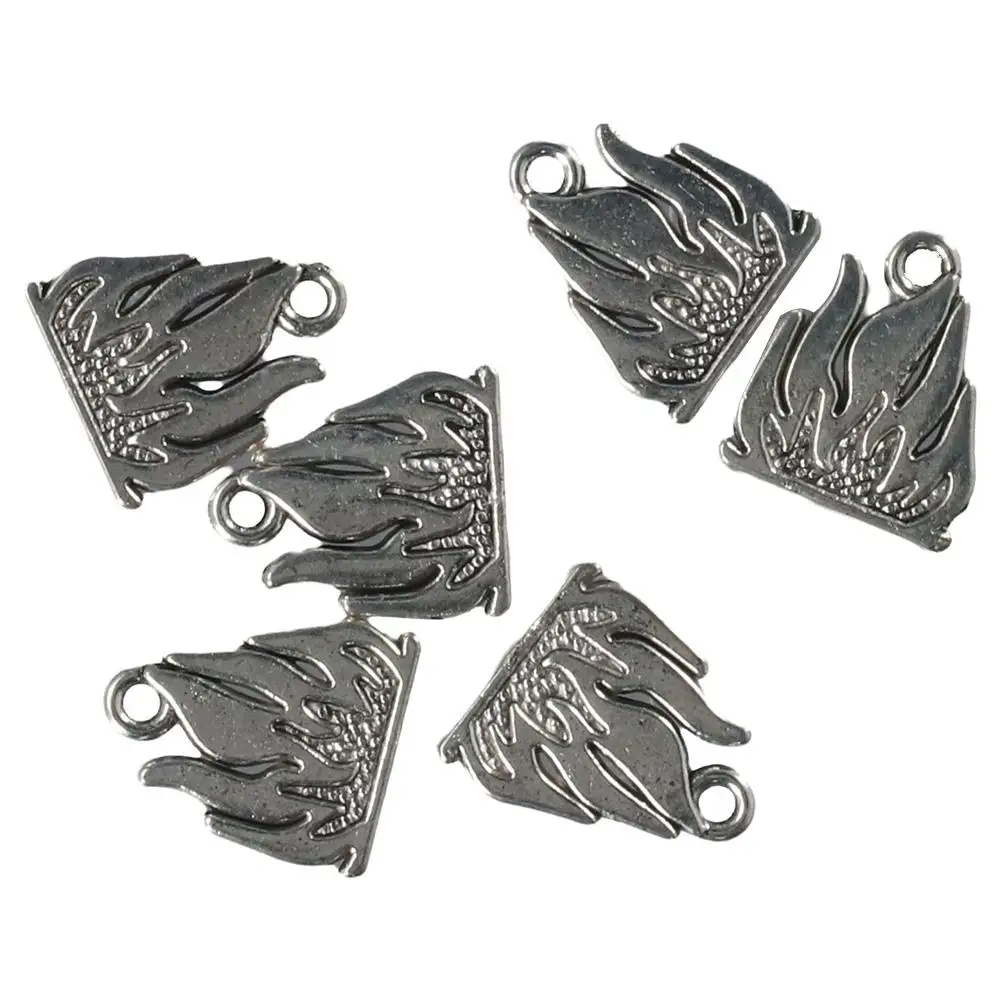 

100Pcs Antique Silver Flame Charm Alloy 16*19mm / 0.62x0.75 inch Small Flame Charm DIY Charm Earring Jewelry Making