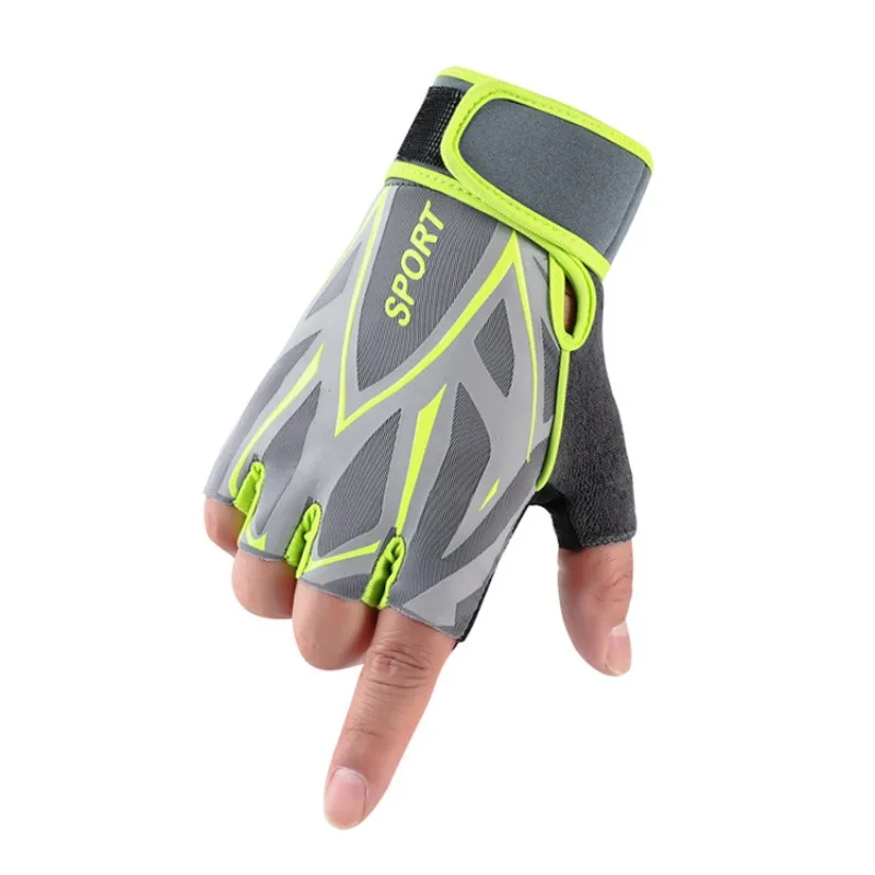 Gym Dumbbells Gloves Half Finger Fitness Anti-Slip Hand Grip Women Men Cycling Bicycle Fingerless