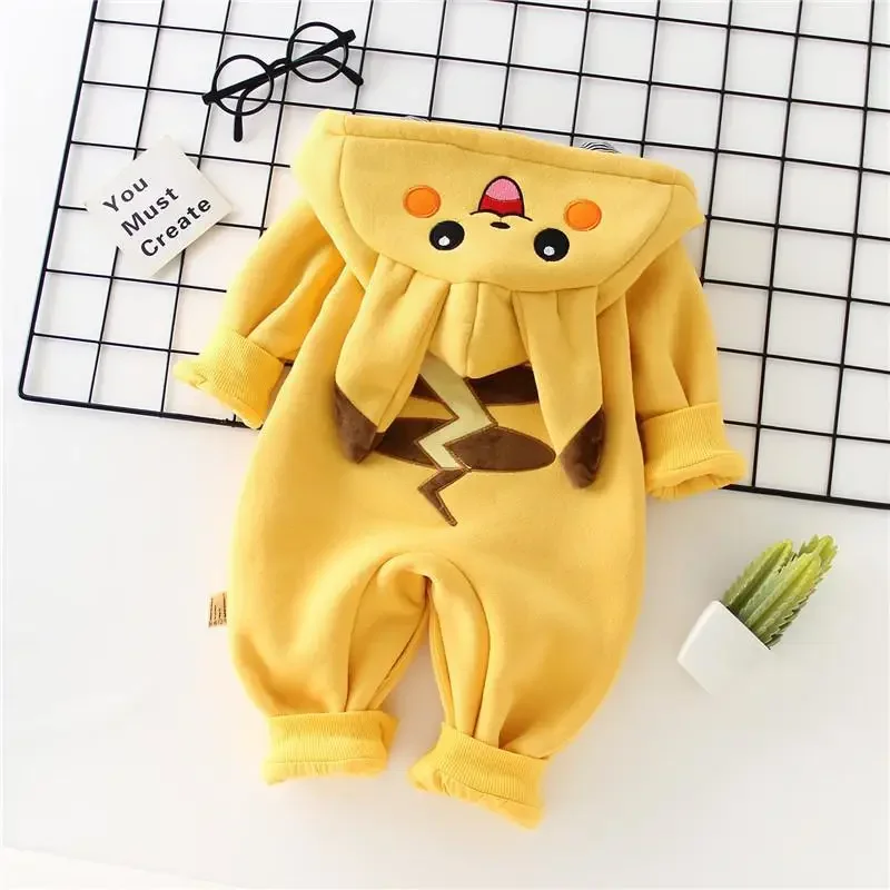 Combinaison jaune Pokémon Pikachu pour enfants, vêtements Kawaii, bons  cadeaux, souvenirs d'enfance mignons, garçons et filles, créatif, automne -  AliExpress