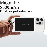 CHXDEV Ultra Thin Phone Charger. Portable Power Bank With All Phones. 8000mAh &5V 2A Fast Charge. B For iPhone XIAOMI Samsung 2