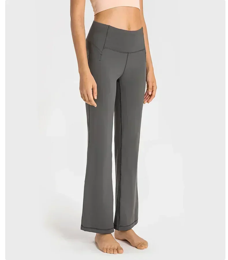 Lemon Women Wide Leg Yoga Sports Pants Zero Sense Skin-friendly Fashion Dance Fitness Trousers Casual Jogging Gym Flare Pants 2