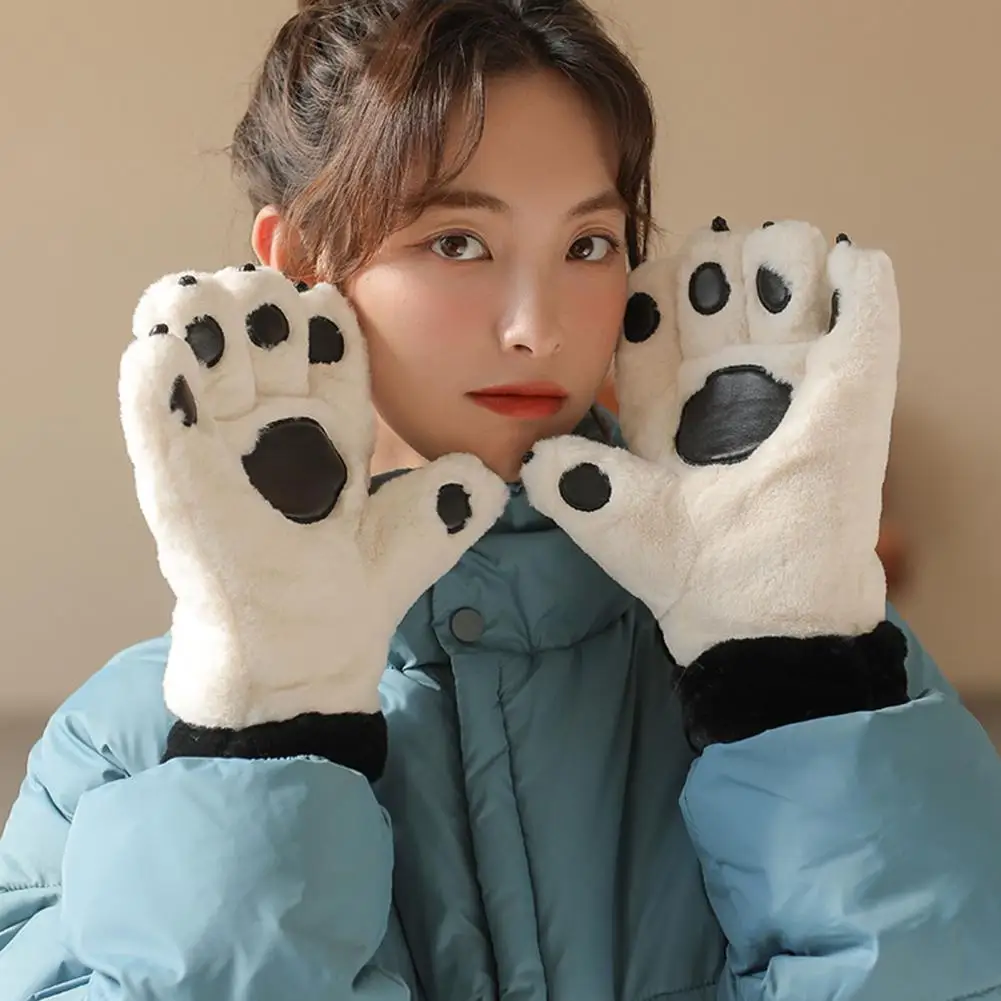 

Winter Gloves Super Soft Ultra-thick Bear Paw Gloves Cozy Cold-proof Winter Warmth for Women Couple Gloves