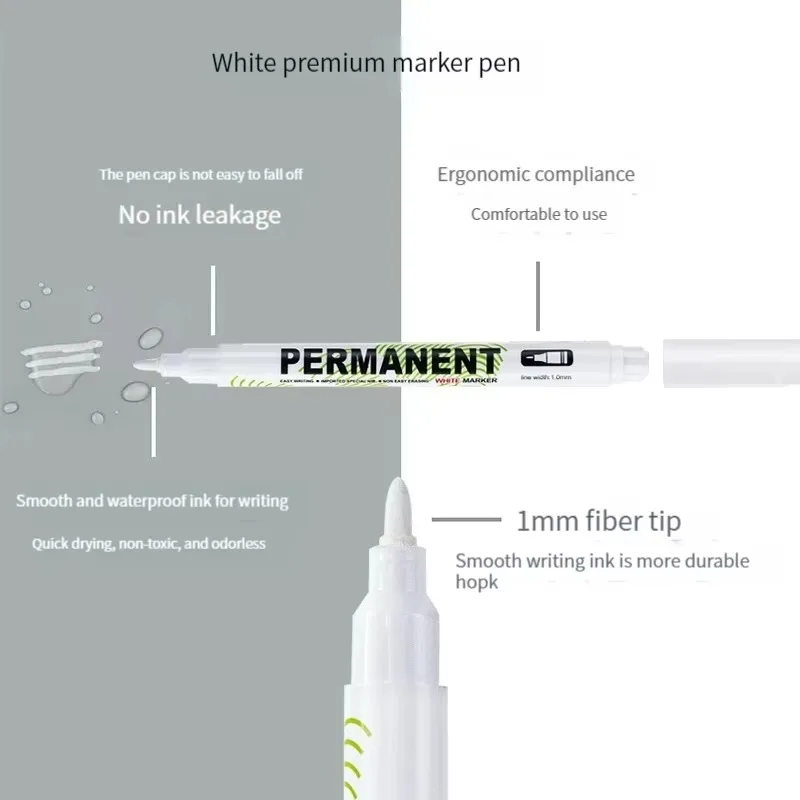 5/10pcs/Set White Marker Pen Graffiti Pens Waterproof Permanent Tire Painting Notebook Tyre Tread Oily Environmental Pen 4
